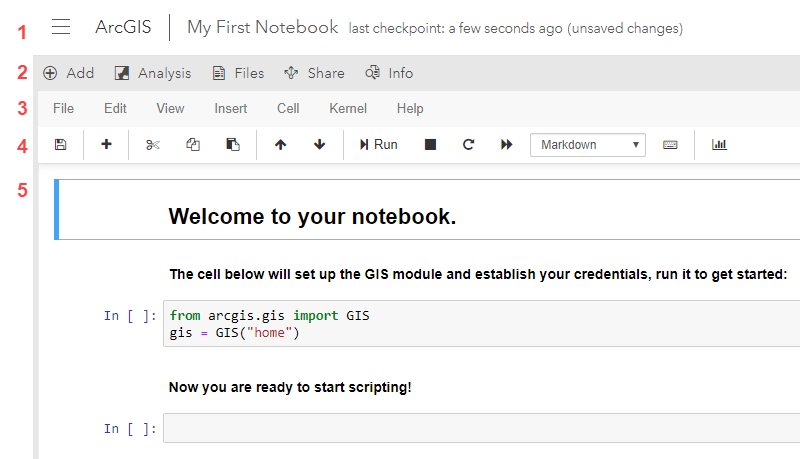 Screenshot of notebook editor Screenshot of notebook editor