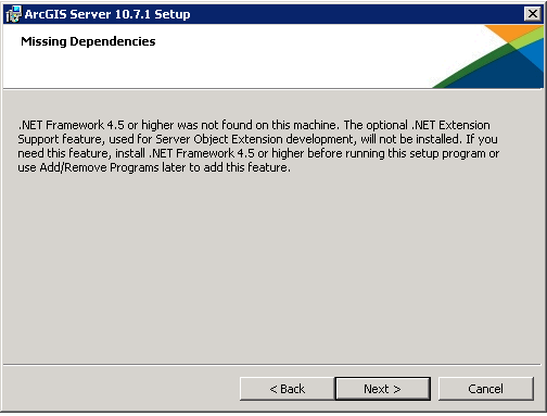 Missing Dependencies dialog box Missing Dependencies dialog box